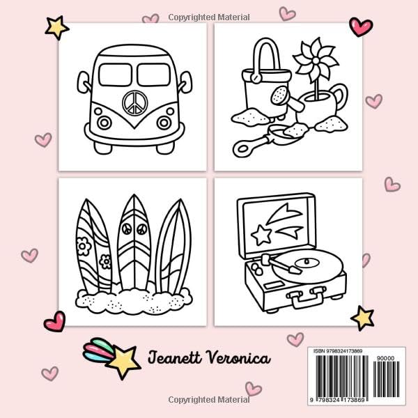 Groovy Summer Coloring Book: Bold and Easy Designs for Adults