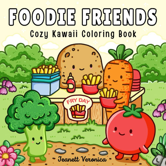 Foodie Friends: Cozy Kawaii Coloring Book for Adults and Teens