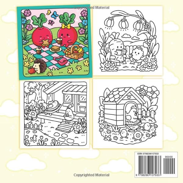 Foodie Friends: Cozy Kawaii Coloring Book for Adults and Teens