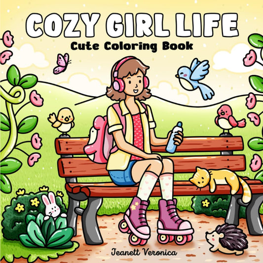Cozy Girl Life: Cute Coloring Book for Adults & Teens