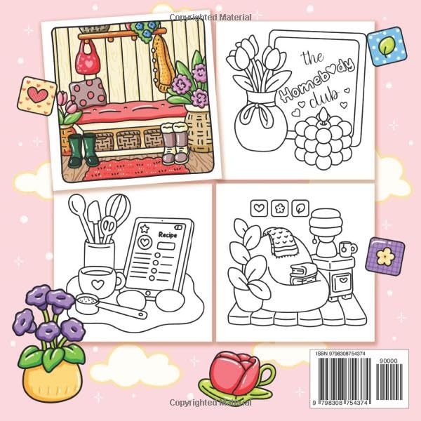 Cozy Girl Homebody: Cute Coloring Book for Adults and Teens