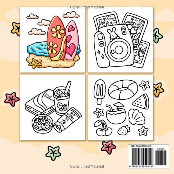 Cozy Girl Summer Vibes Coloring Book: Bold and Easy Designs