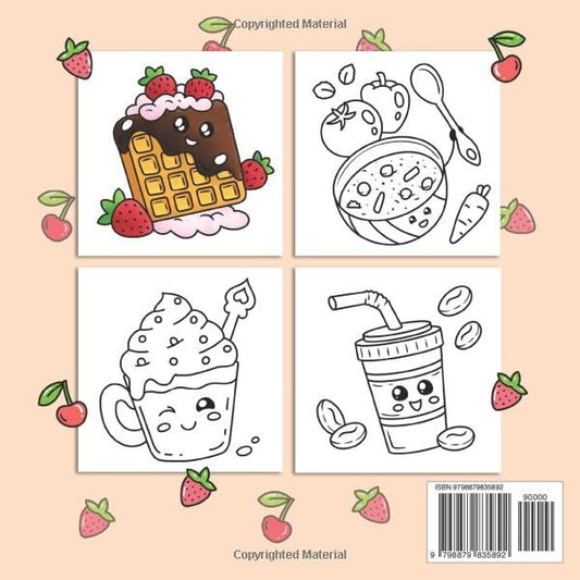 Kawaii Food Coloring Book: Bold and Easy Designs for Adults and Kids