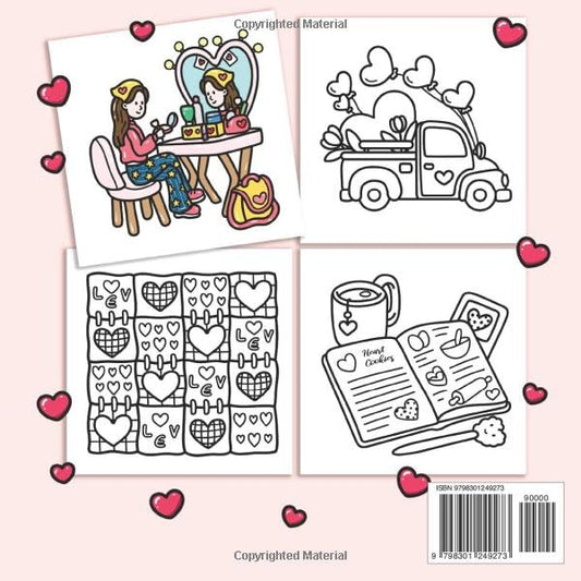 Cozy Girl Love Coloring Book: Bold and Easy Valentine's Day Inspired Designs