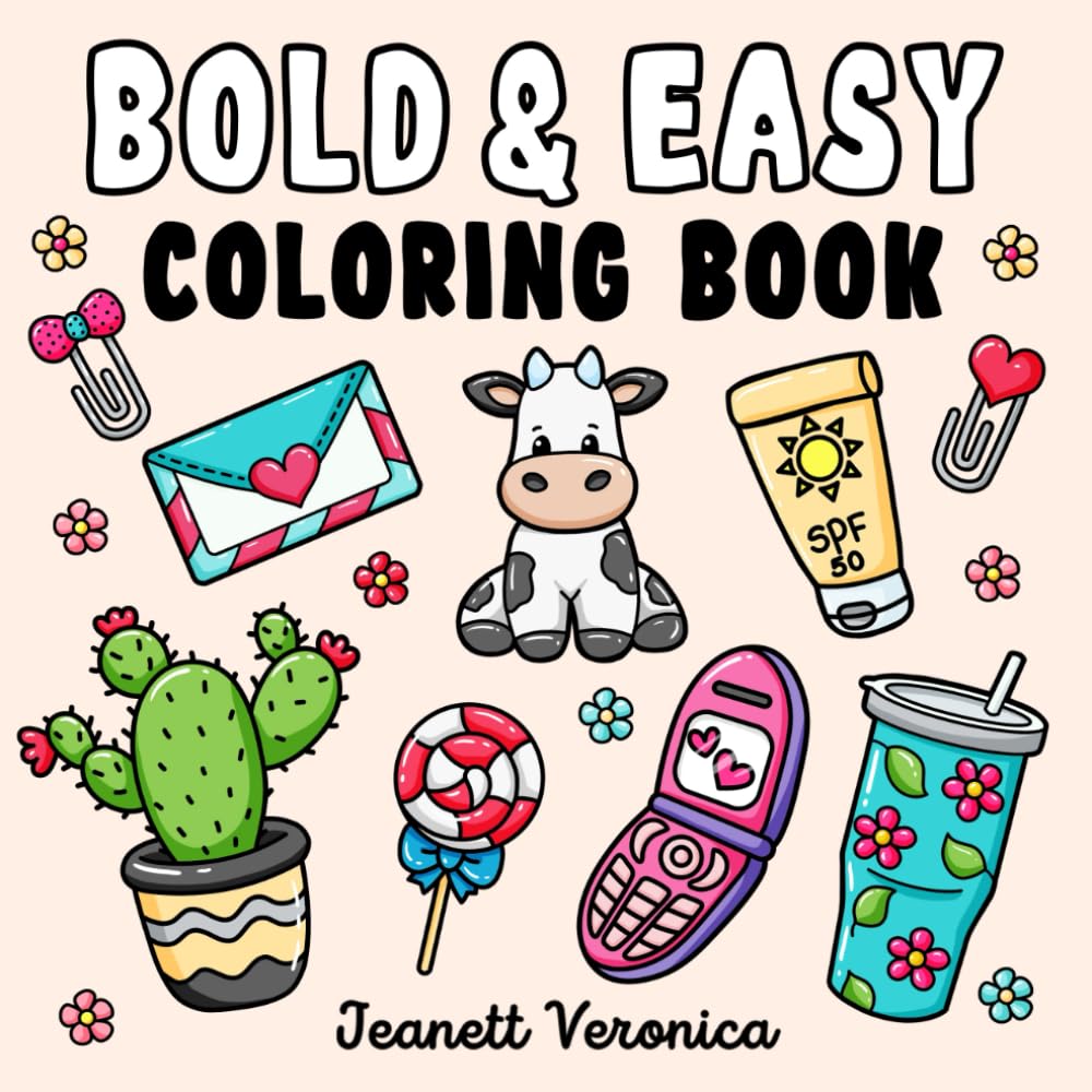 Bold & Easy Coloring Book for Adults and Kids