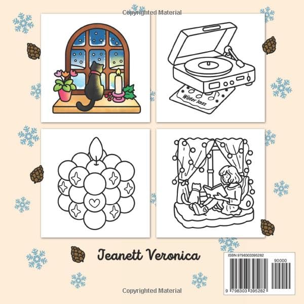 Cozy Girl Winter Coloring Book: Bold and Easy Hygge Inspired Designs